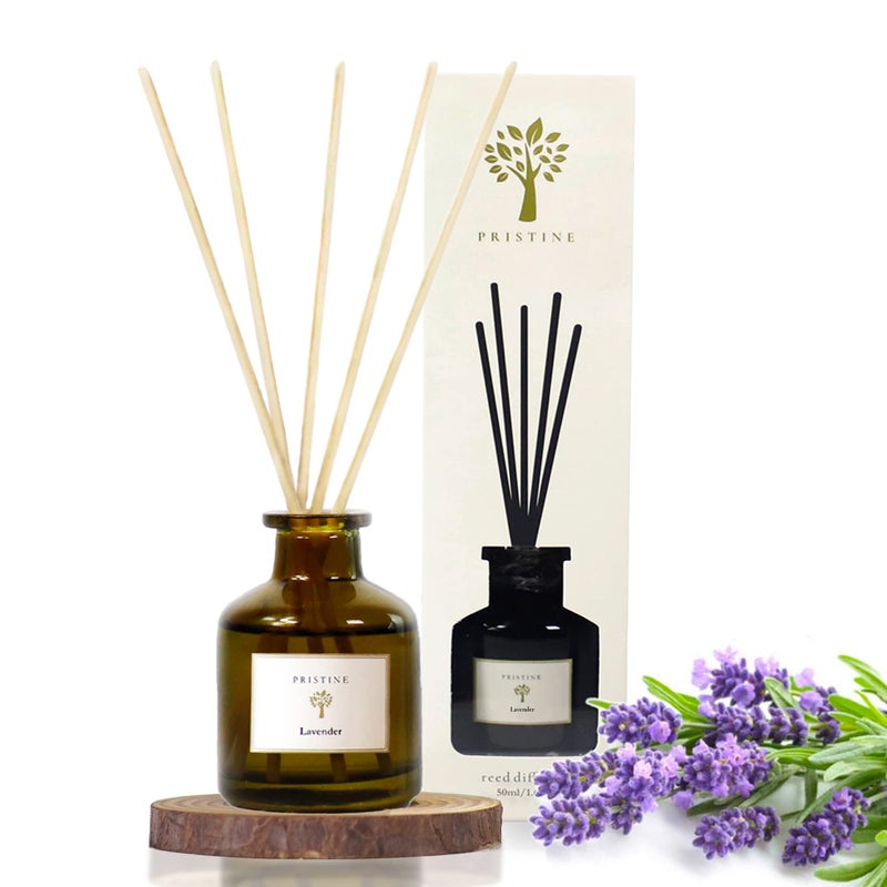 PRISTINE Lavender Dream Reed Diffuser for Home | Fresh Lavender & Eucalyptus Room Fragrance Reed Diffusers, Oil & Room Diffusers with Reeds Stick Set | Home Fragrance Scent Diffuser for Relaxation - Image 2